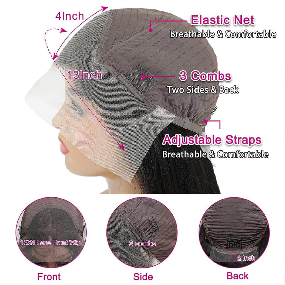 13"x4" HD Lace 180% Frontal Wig Body Wave #1B