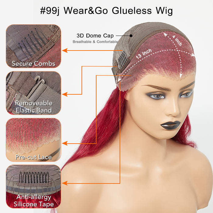 150% Density 13x4 Pre-Plucked Free Part Lace Frontal Wig Body Wave 24 Inches 99J