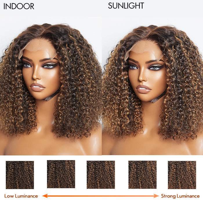 150% Density 5x5 Closure Lace Wig Kinky Curly 14 inch