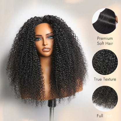 Wear and Go 180% Density Half Wig Messy Curly