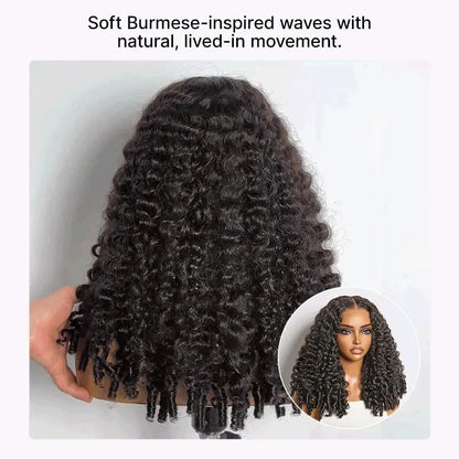 150% Density 13x6 Glueless 3D Cap Pre-bleached Lace Frontal Wig Burmese Curly