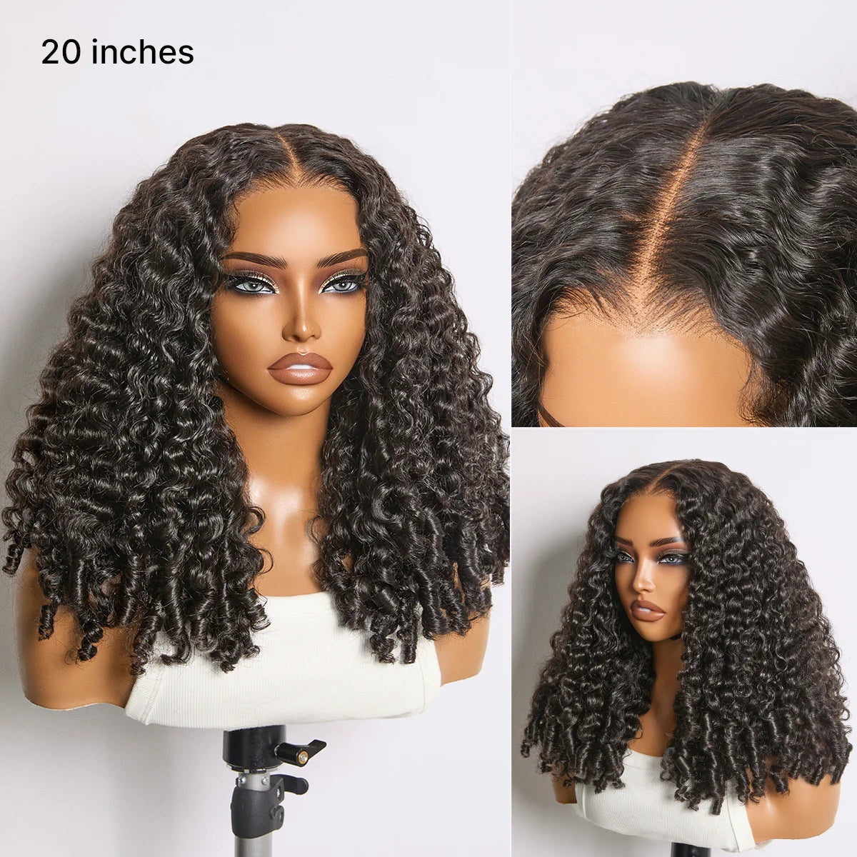 150% Density 13x6 Glueless 3D Cap Pre-bleached Lace Frontal Wig Burmese Curly