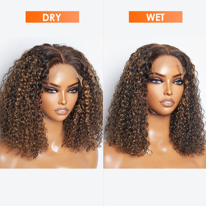 150% Density 5x5 Closure Lace Wig Kinky Curly 14 inch