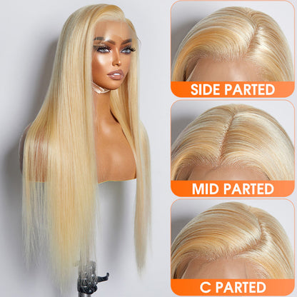 150% Density 13x4 Pre-Plucked Lace Frontal Wig Straight #613