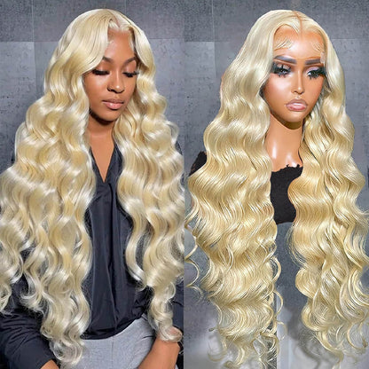 #613 Blonde 13"x4" Body Wave Transparent Lace Frontal Wigs 150%