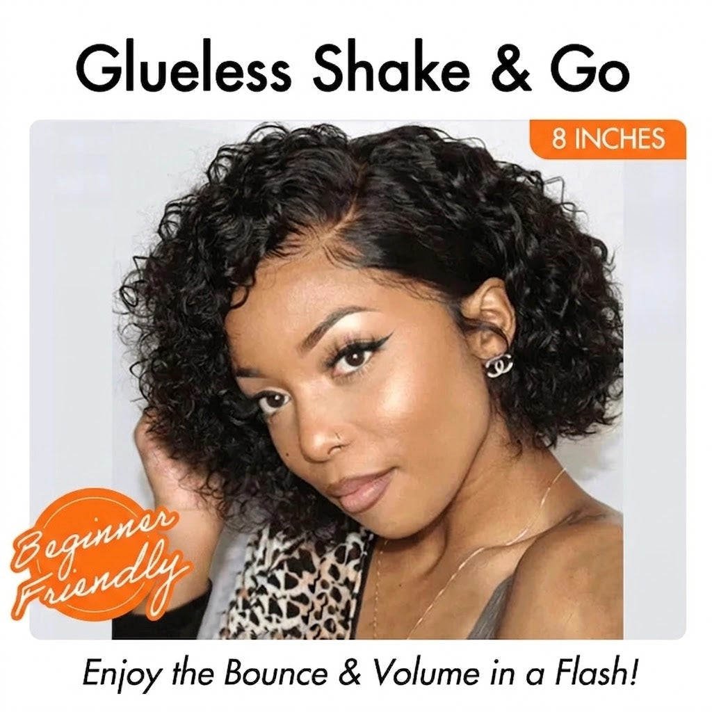 150% Density Trendy Short Cut Minimalist HD Lace Glueless Side Part Wig Kinky Curly