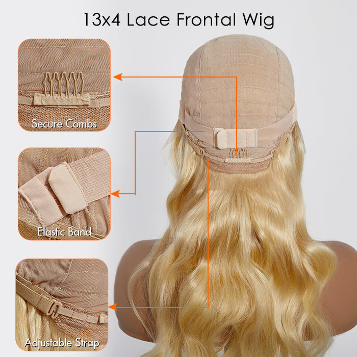 150% Density 13x4 Pre-Plucked Lace Frontal Wig Body Wave #613